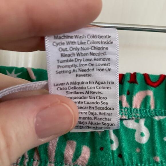 Holiday Pajama Set Christmas Greetings Red, White & Green Joyspun Women's Medium - Picture 10 of 13